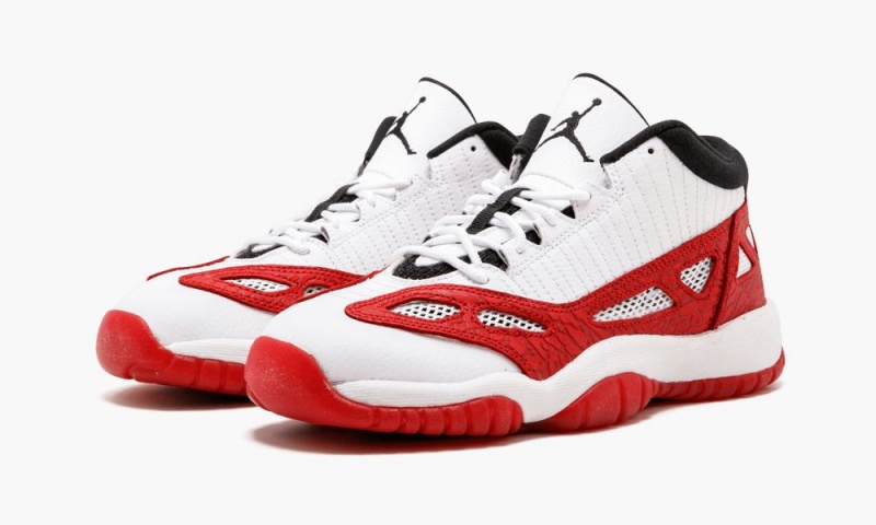 Nike Air Jordan 11 Retro Low IE BG Schoenen Kinderen Wit Rood Zwart Nederland | 921805-VQH