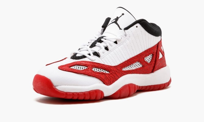 Nike Air Jordan 11 Retro Low IE BG Schoenen Kinderen Wit Rood Zwart Nederland | 921805-VQH