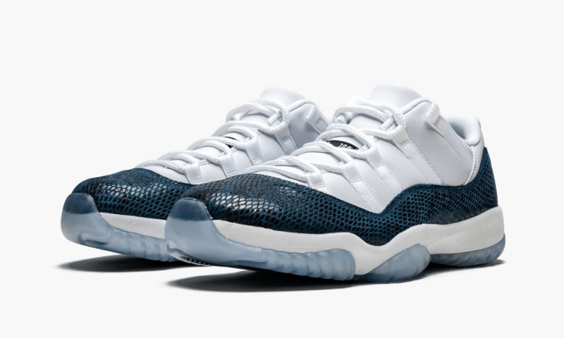 Nike Air Jordan 11 Retro Low LE 'Blue Snakeskin' Schoenen Heren Wit Zwart Donkerblauw Nederland | 904521-VZS