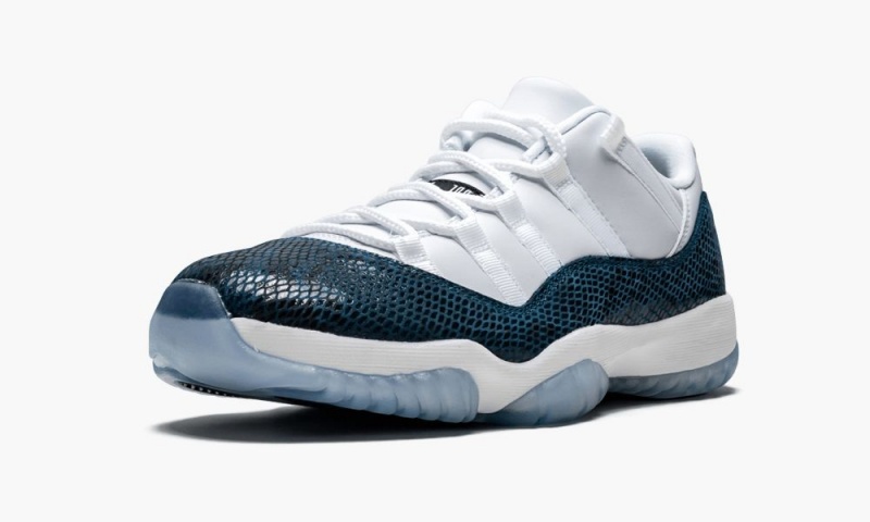 Nike Air Jordan 11 Retro Low LE 'Blue Snakeskin' Schoenen Heren Wit Zwart Donkerblauw Nederland | 904521-VZS