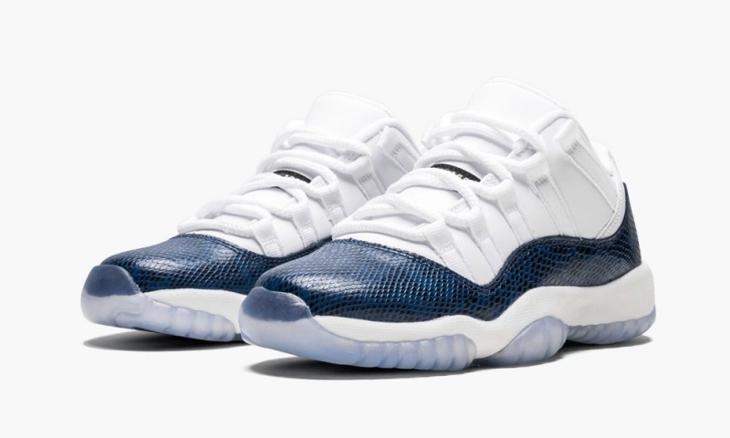 Nike Air Jordan 11 Retro Low LE GS 'Blue Snakeskin' Schoenen Kinderen Zwart Donkerblauw Nederland | 975634-MHQ
