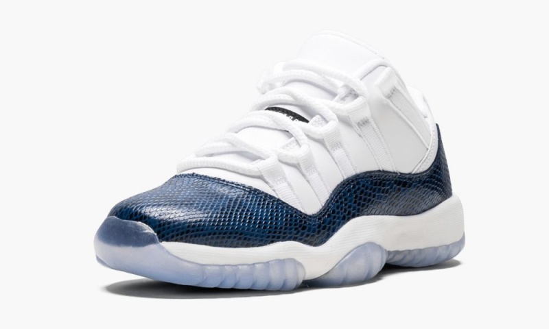 Nike Air Jordan 11 Retro Low LE GS 'Blue Snakeskin' Schoenen Kinderen Zwart Donkerblauw Nederland | 975634-MHQ