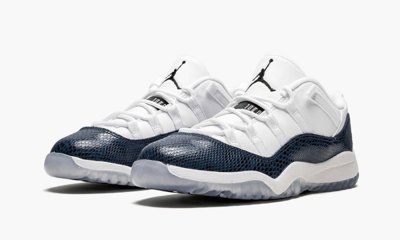 Nike Air Jordan 11 Retro Low LE PS 'Navy Snakeskin' Schoenen Kinderen Wit Zwart Donkerblauw Nederland | 740182-FJL