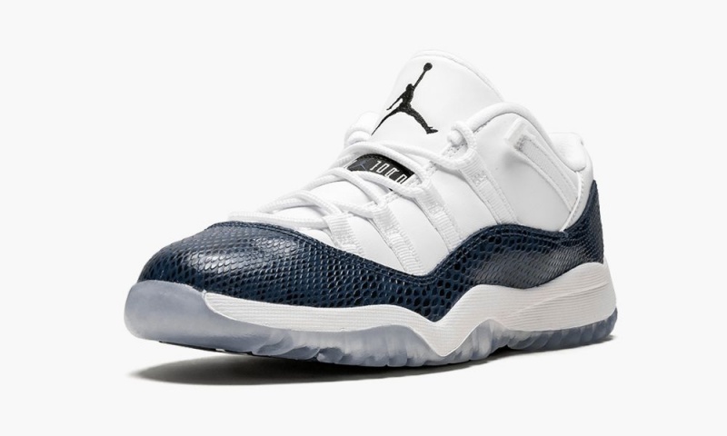 Nike Air Jordan 11 Retro Low LE PS 'Navy Snakeskin' Schoenen Kinderen Wit Zwart Donkerblauw Nederland | 740182-FJL