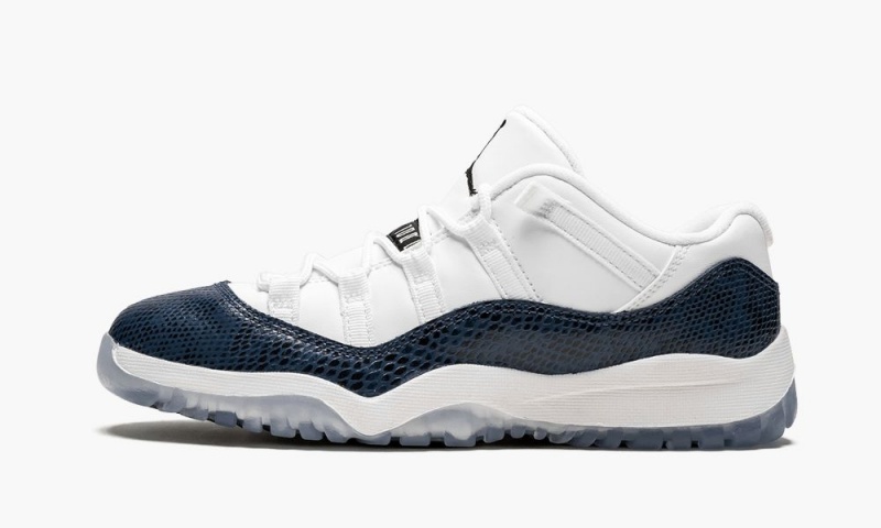 Nike Air Jordan 11 Retro Low LE PS \'Navy Snakeskin\' Schoenen Kinderen Wit Zwart Donkerblauw Nederland | 740182-FJL