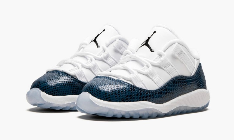 Nike Air Jordan 11 Retro Low LE TD 'Blue Snakeskin' Schoenen Kinderen Wit Zwart Donkerblauw Nederland | 582490-WQF