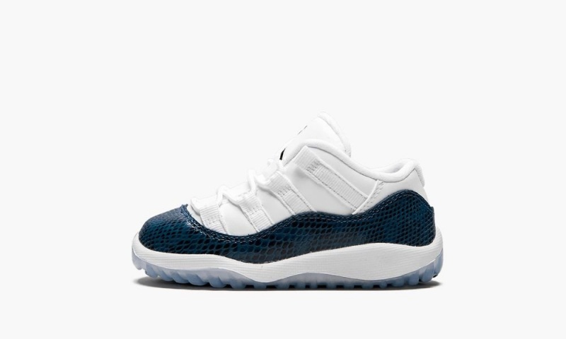 Nike Air Jordan 11 Retro Low LE TD \'Blue Snakeskin\' Schoenen Kinderen Wit Zwart Donkerblauw Nederland | 582490-WQF
