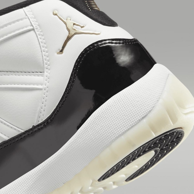 Nike Air Jordan 11 Retro Schoenen Kinderen Wit Zwart Metal Goud Nederland | 074351-DLP