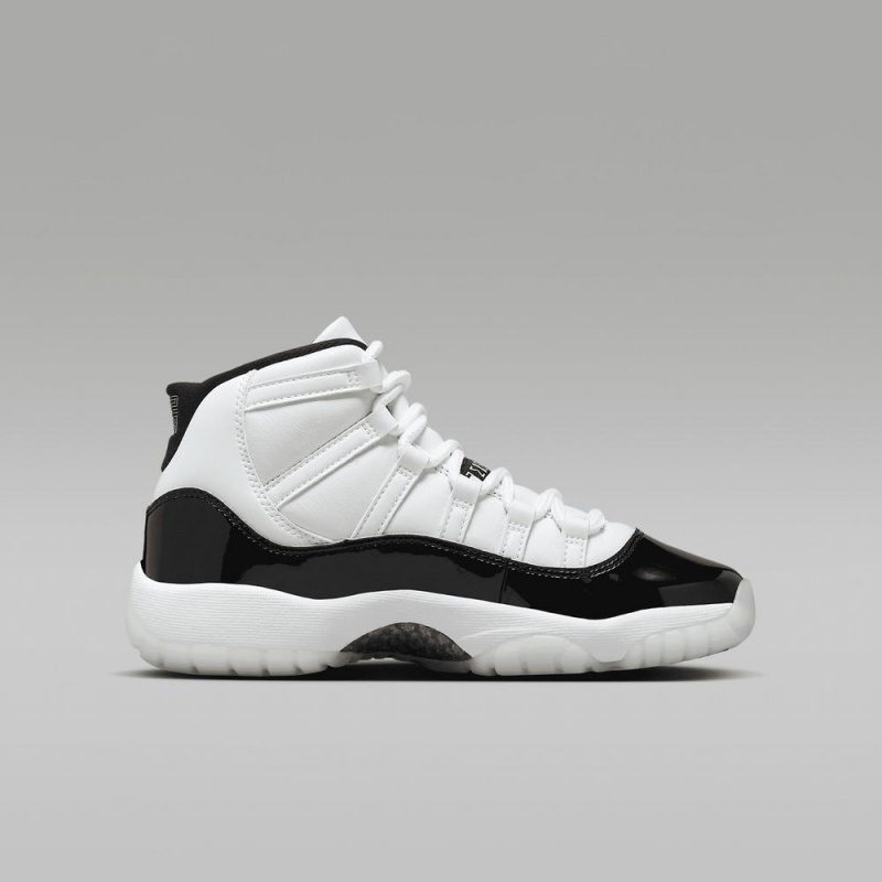 Nike Air Jordan 11 Retro Schoenen Kinderen Wit Zwart Metal Goud Nederland | 074351-DLP