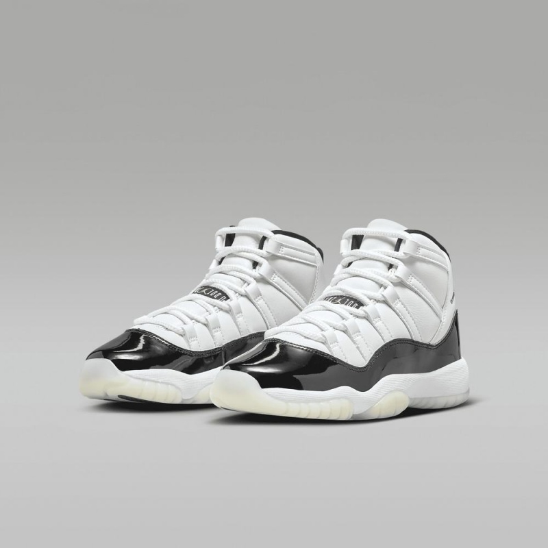 Nike Air Jordan 11 Retro Schoenen Kinderen Wit Zwart Metal Goud Nederland | 074351-DLP