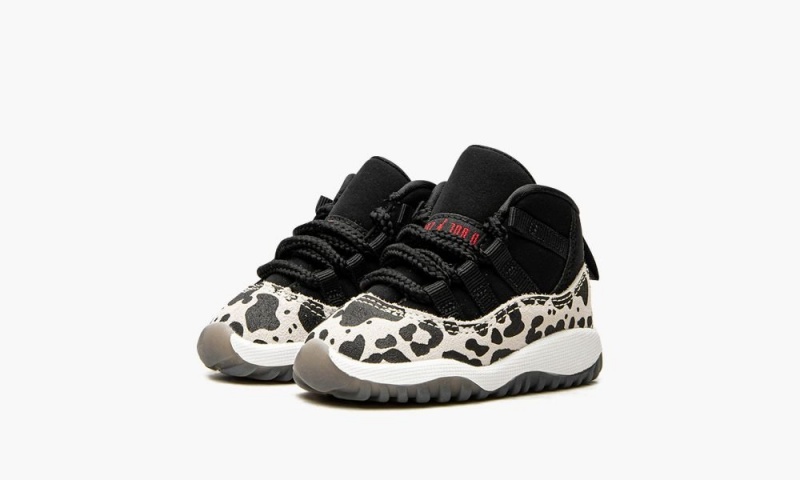 Nike Air Jordan 11 TD 'Animal Instinct' Schoenen Kinderen Zwart Rood Wit Nederland | 102978-OHG