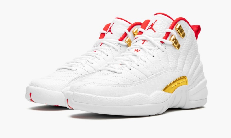 Nike Air Jordan 12 GS 'FIBA' Schoenen Kinderen Wit Rood Metal Nederland | 840193-KVT