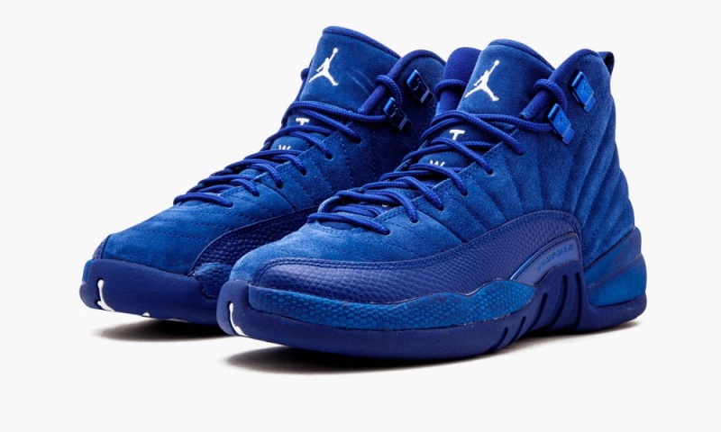 Nike Air Jordan 12 Retro BG Schoenen Kinderen Diepkoningsblauw Blauw Wit Metal Nederland | 458672-VZT
