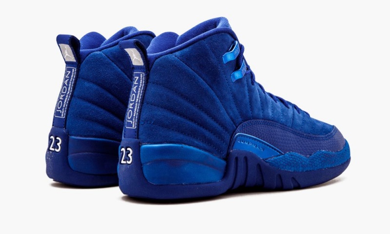 Nike Air Jordan 12 Retro BG Schoenen Kinderen Diepkoningsblauw Blauw Wit Metal Nederland | 458672-VZT