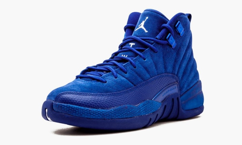 Nike Air Jordan 12 Retro BG Schoenen Kinderen Diepkoningsblauw Blauw Wit Metal Nederland | 458672-VZT