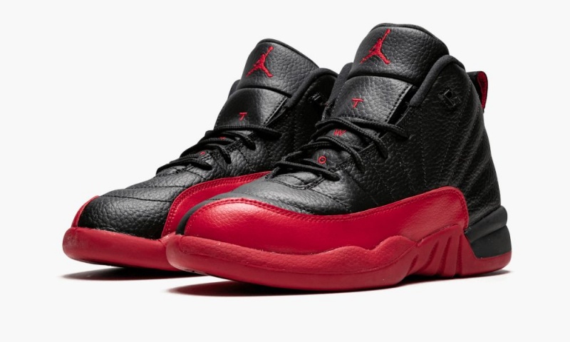 Nike Air Jordan 12 Retro BP Schoenen Kinderen Zwart Rood Nederland | 485290-THK