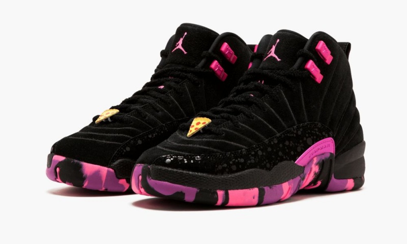 Nike Air Jordan 12 Retro DB BG Schoenen Kinderen Zwart Roze Paars Nederland | 512340-QJA