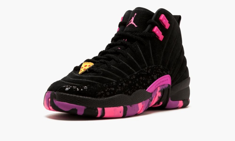 Nike Air Jordan 12 Retro DB BG Schoenen Kinderen Zwart Roze Paars Nederland | 512340-QJA