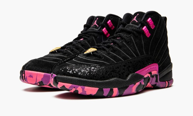 Nike Air Jordan 12 Retro DB 'Doernbecher' Schoenen Heren Zwart Roze Paars Nederland | 064783-CVK