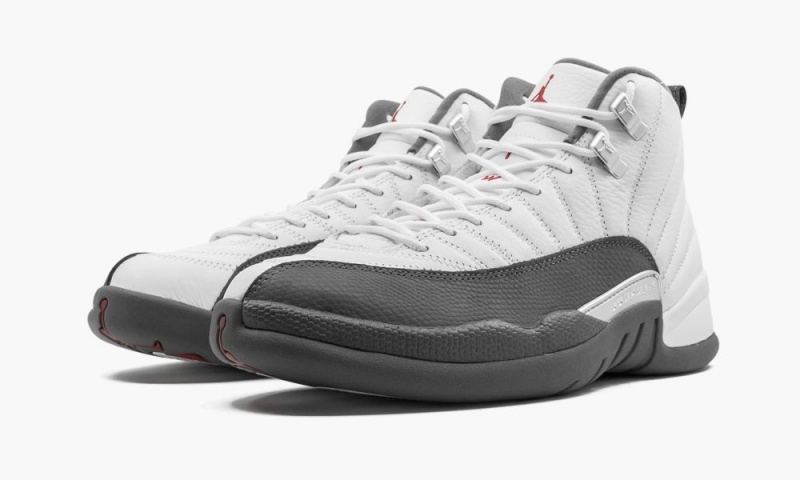 Nike Air Jordan 12 Retro 'Dark Grey' Schoenen Heren Wit Donkergrijs Rood Nederland | 657391-ATV