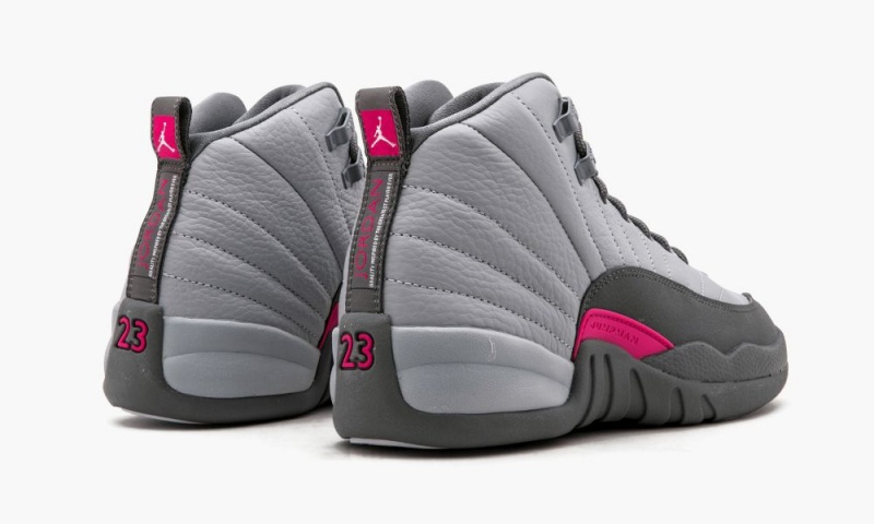 Nike Air Jordan 12 Retro GG 'Wolf Grey / Vivid Pink' Schoenen Kinderen Grijs Roze Grijs Nederland | 520793-QTD
