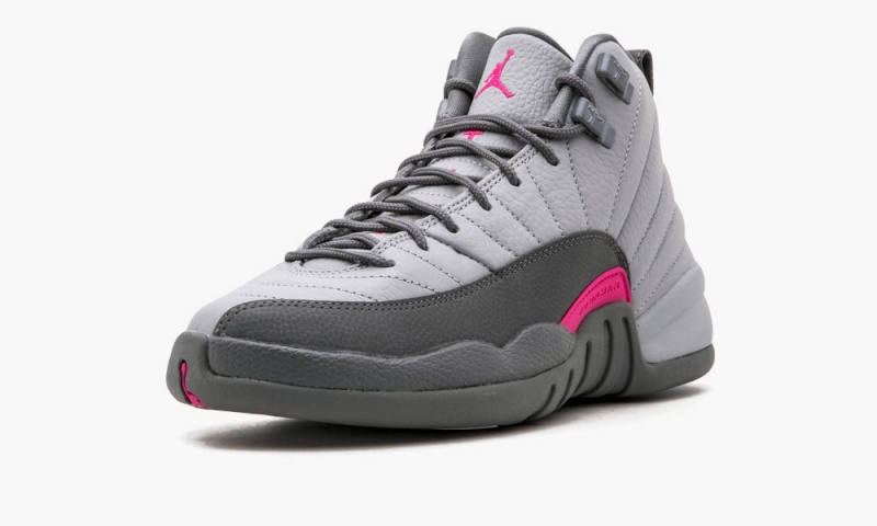 Nike Air Jordan 12 Retro GG 'Wolf Grey / Vivid Pink' Schoenen Kinderen Grijs Roze Grijs Nederland | 520793-QTD
