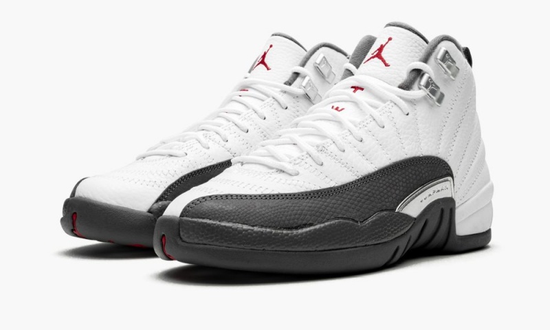 Nike Air Jordan 12 Retro GS 'Dark Grey' Schoenen Kinderen Wit Rood Donkergrijs Nederland | 823560-MFI