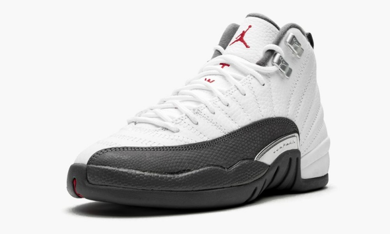 Nike Air Jordan 12 Retro GS 'Dark Grey' Schoenen Kinderen Wit Rood Donkergrijs Nederland | 823560-MFI