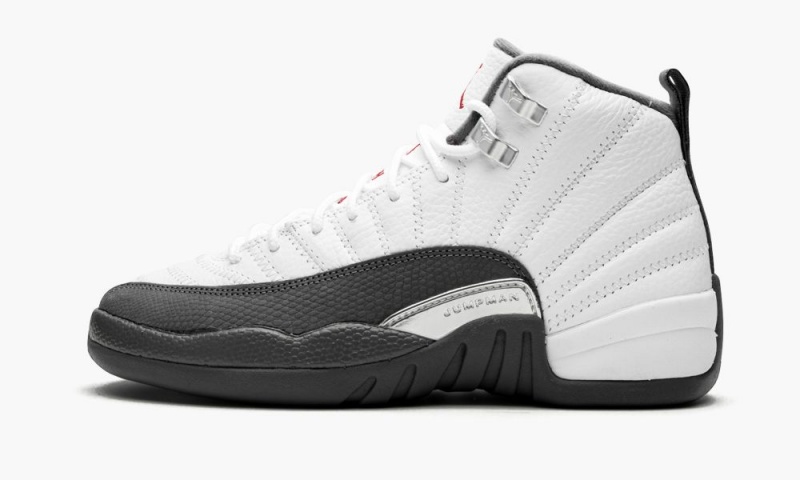 Nike Air Jordan 12 Retro GS \'Dark Grey\' Schoenen Kinderen Wit Rood Donkergrijs Nederland | 823560-MFI