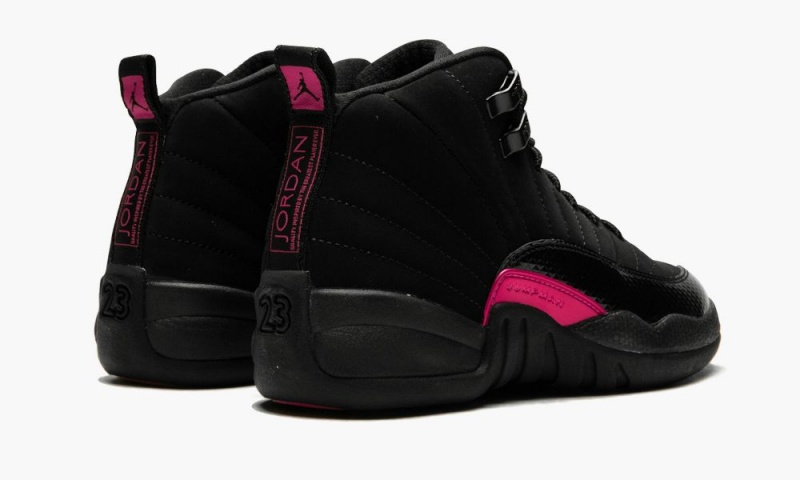 Nike Air Jordan 12 Retro GS Schoenen Kinderen Zwart Donkergrijs Roze Nederland | 682571-BHO