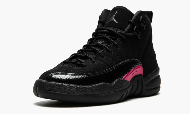 Nike Air Jordan 12 Retro GS Schoenen Kinderen Zwart Donkergrijs Roze Nederland | 682571-BHO