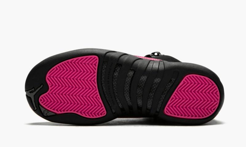 Nike Air Jordan 12 Retro GS Schoenen Kinderen Zwart Donkergrijs Roze Nederland | 682571-BHO