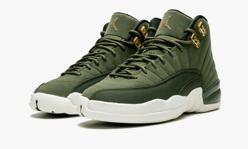 Nike Air Jordan 12 Retro GS Schoenen Kinderen Olijfgroen Metal Goud Nederland | 769580-FTO