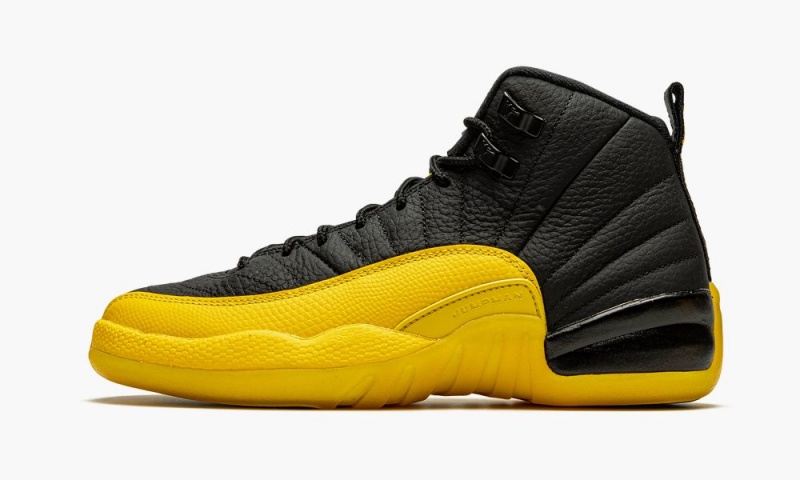Nike Air Jordan 12 Retro GS \'University Gold\' Schoenen Kinderen Zwart Zwart Goud Nederland | 254630-NUE