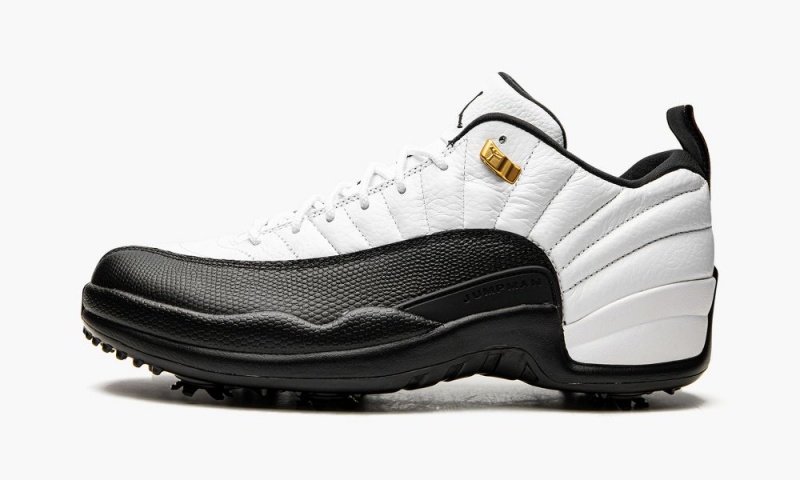 Nike Air Jordan 12 Retro Low Golf \'Taxi\' Schoenen Heren Wit Zwart Nederland | 483071-NRH