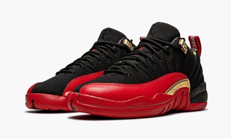 Nike Air Jordan 12 Retro Low SE GS 'Super Bowl LV' Schoenen Kinderen Zwart Metal Goud Nederland | 231607-UAE