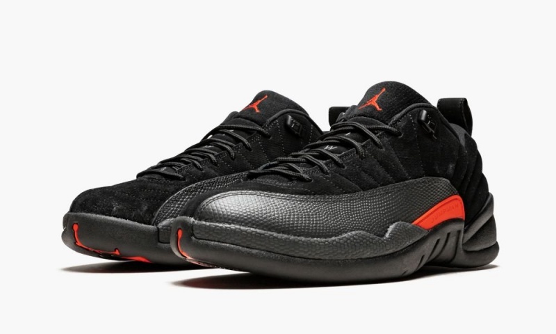 Nike Air Jordan 12 Retro Low Schoenen Heren Zwart Oranje Donkergrijs Nederland | 940312-CJT