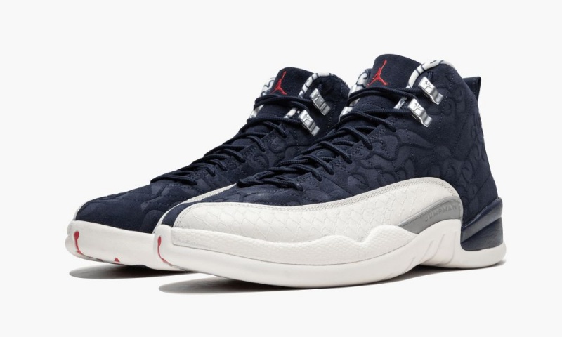 Nike Air Jordan 12 Retro PRM 'International Flight' Schoenen Heren Donkerblauw Wit Rood Nederland | 754628-THE