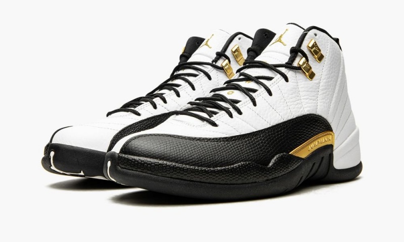 Nike Air Jordan 12 Retro 'Royalty Taxi' Schoenen Heren Wit Zwart Metal Goud Nederland | 412876-ELO