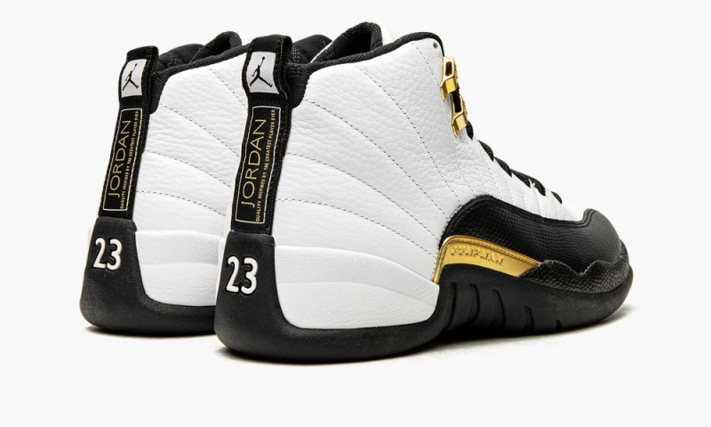 Nike Air Jordan 12 Retro 'Royalty Taxi' Schoenen Heren Wit Zwart Metal Goud Nederland | 412876-ELO