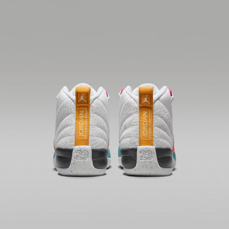 Nike Air Jordan 12 Retro Schoenen Kinderen Wit Roze Nederland | 678213-ZEL