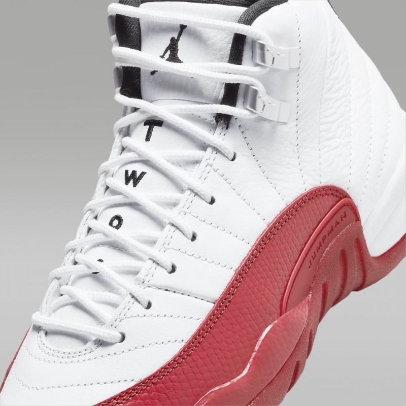 Nike Air Jordan 12 Retro Schoenen Kinderen Wit Rood Zwart Nederland | 879402-VWN