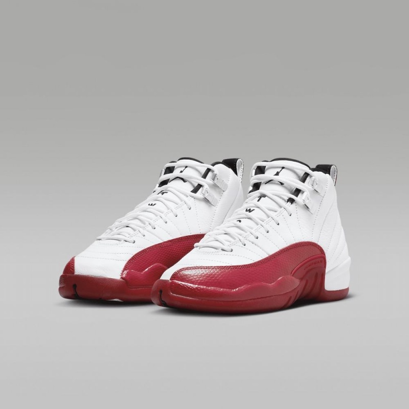 Nike Air Jordan 12 Retro Schoenen Kinderen Wit Rood Zwart Nederland | 879402-VWN