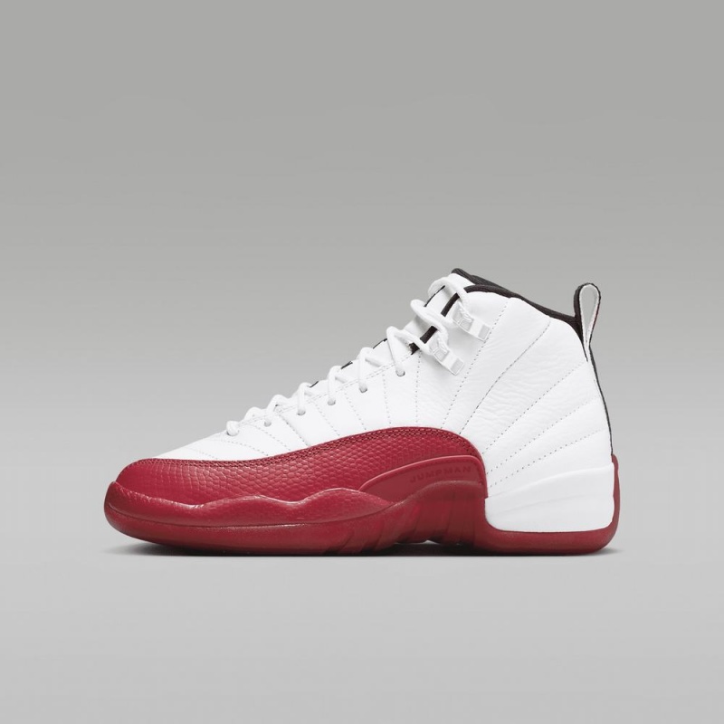 Nike Air Jordan 12 Retro Schoenen Kinderen Wit Rood Zwart Nederland | 879402-VWN