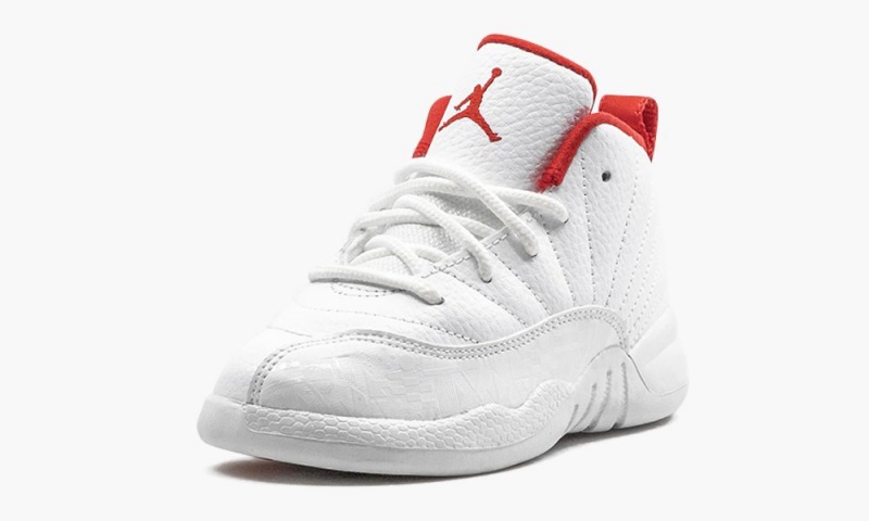Nike Air Jordan 12 TD 'FIBA' Schoenen Kinderen Wit Rood Metal Nederland | 416978-LYD
