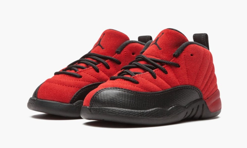 Nike Air Jordan 12 TD 'Reverse Flu Game' Schoenen Kinderen Rood Zwart Nederland | 708213-KNR