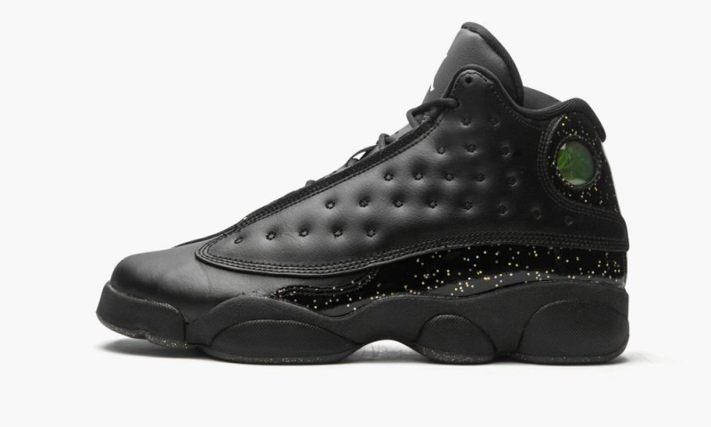 Nike Air Jordan 13 GS \'Gold Glitter\' Schoenen Kinderen Zwart Metal Goud Nederland | 452309-RDU