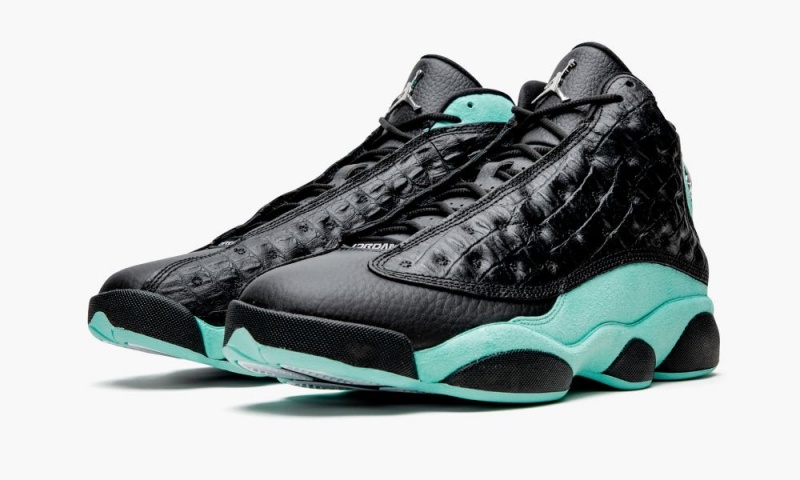 Nike Air Jordan 13 'Island Green' Schoenen Heren Zwart Metal Zilver Groen Nederland | 942015-RDJ