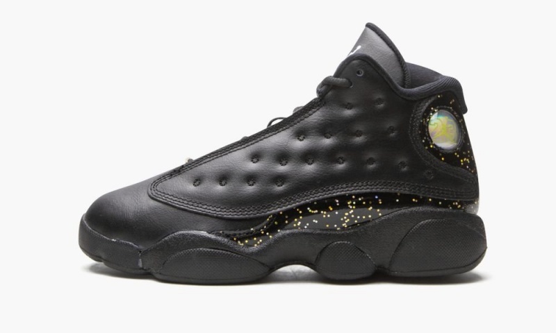 Nike Air Jordan 13 Retro PS \'Gold Glitter\' Schoenen Kinderen Zwart Metal Goud Nederland | 801745-QGE