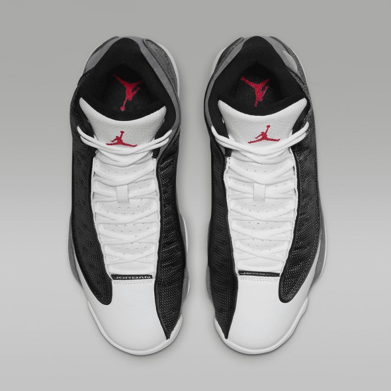Nike Air Jordan 13 Retro Schoenen Heren Zwart Grijs Wit Rood Nederland | 057286-HIS